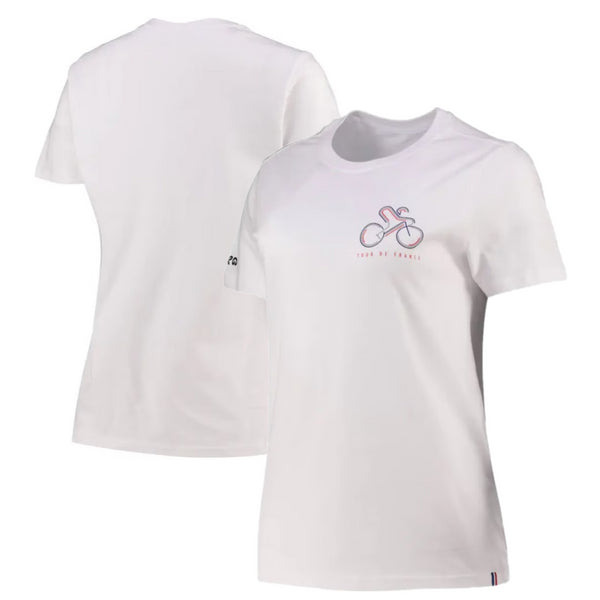 Tour De France T-Shirt Cycling Women's White Small Logo Top