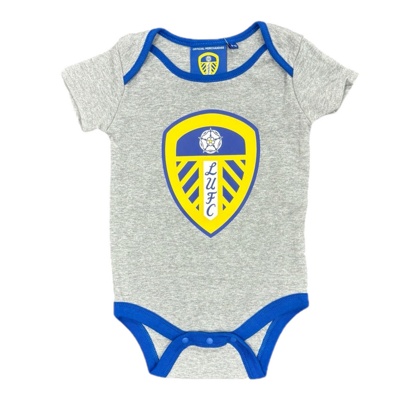 Leeds United Babygrow Football Grey/Yellow Sleepsuit