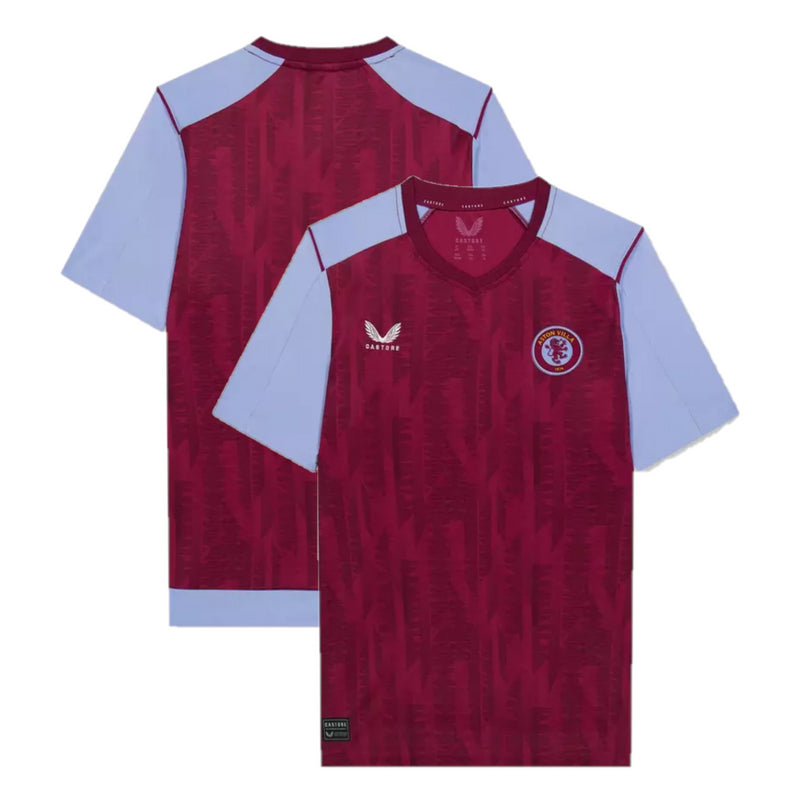 Aston Villa Football Shirt Kid's Castore Home Plain Top Jersey