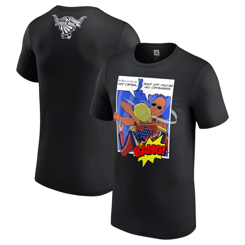 The Rock Men's T-Shirt WWE Slap Black T-Shirt