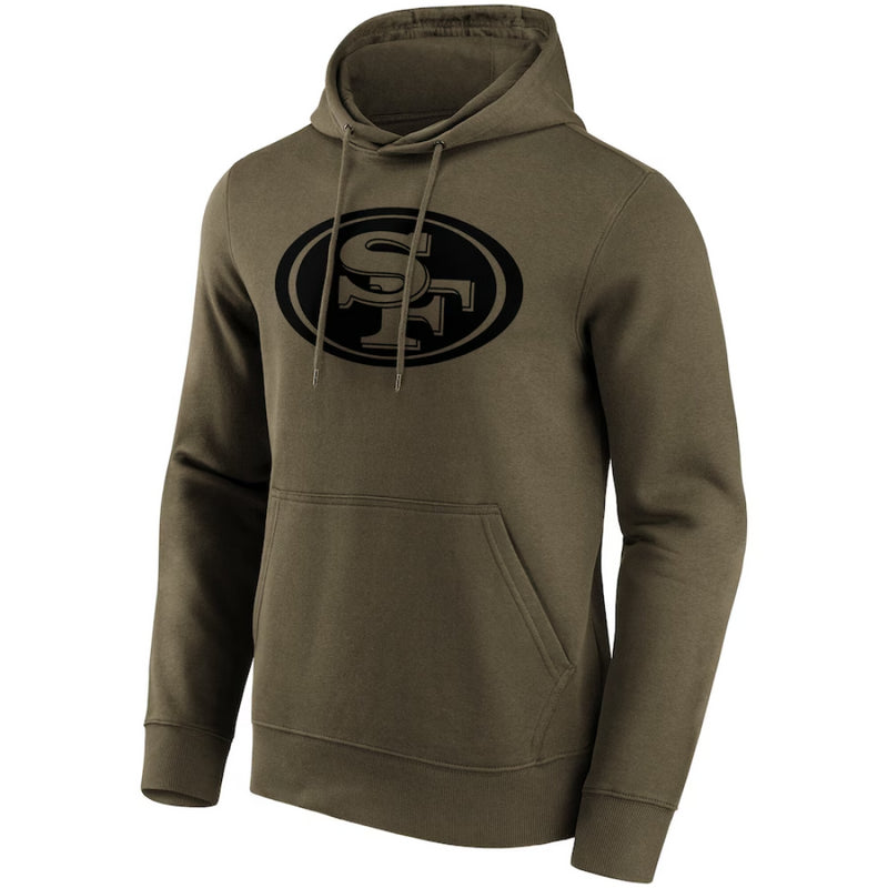 San Francisco 49ers Hoodie Men's NFL Logo Khaki Hoodie