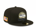 Seattle Seahawks NFL Cap New Era Black Logo Fitted Hat
