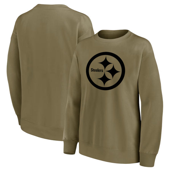 Pittsburgh Steelers Women's Sweatshirt NFL Khaki Logo Sweatshirt