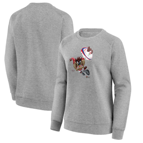 England Women's Grey Sweatshirt Rugby Looney Tunes Taz