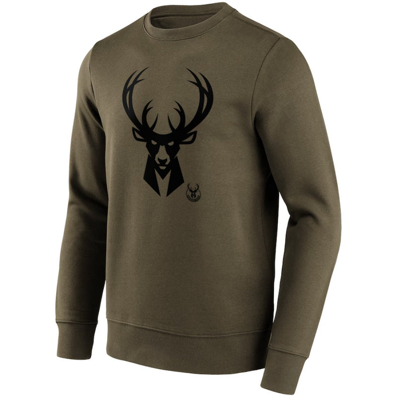 Milwaukee Bucks Men's Sweatshirt NBA Fashion Preferred Logo Top
