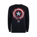 Marvel Comics Men's T-Shirt Black Logo Long Sleeve Top