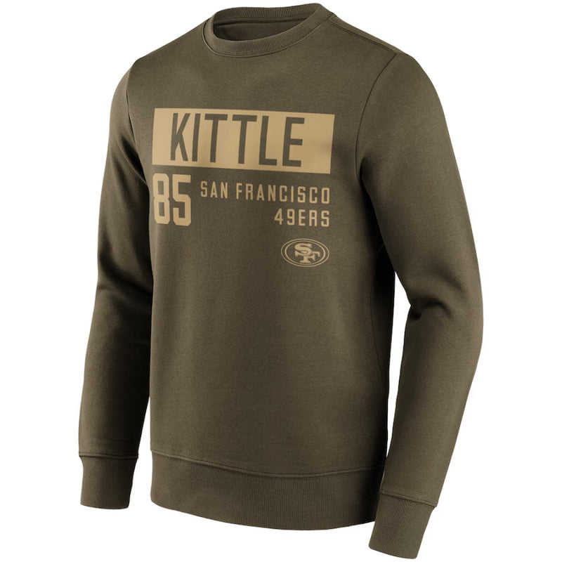 San Francisco 49ers Sweatshirt Men's NFL George Kittle Khaki Sweatshirt