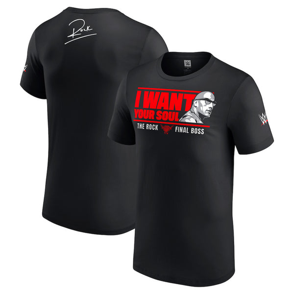 WWE Men's Graphic T-Shirt The Rock I Want Your Soul Top