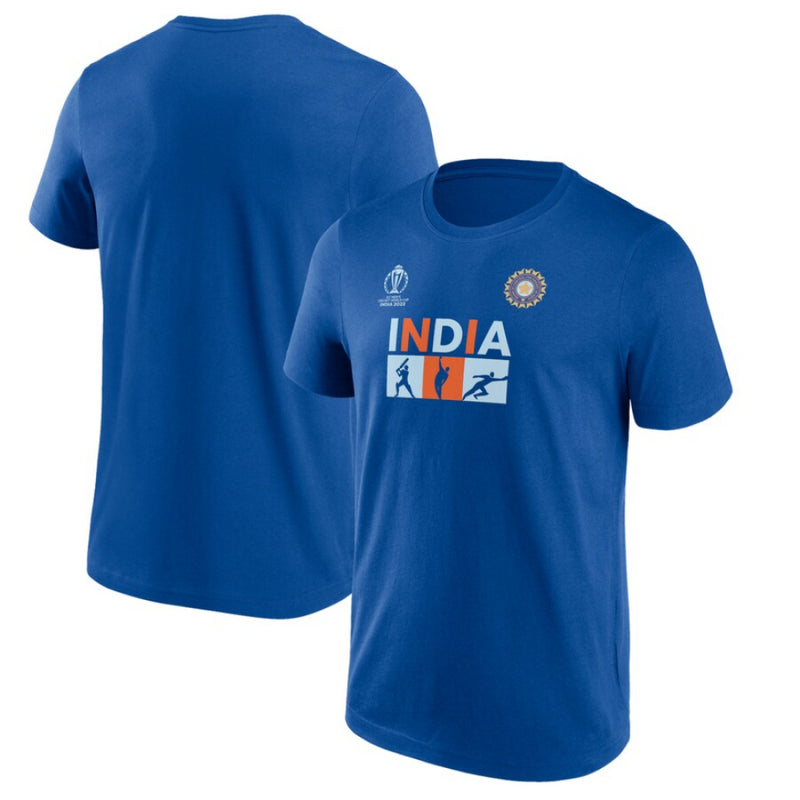 India Cricket Men's T-Shirt World Cup Team Blue Top