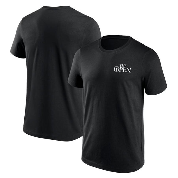 The Open Golf T-Shirt Men's Black Mono Logo Top