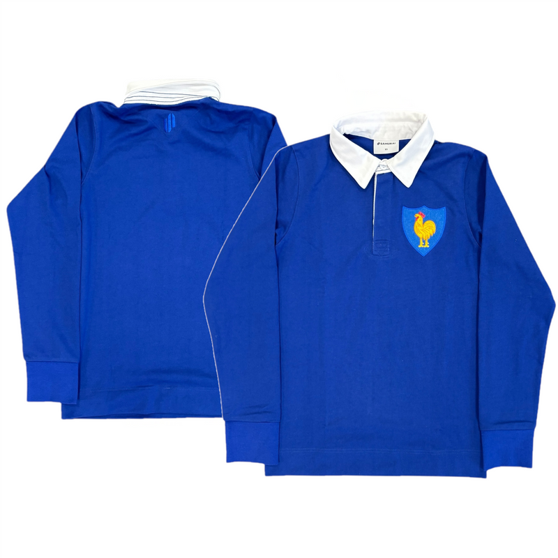 France Blue Rugby LS Shirt Men's Samurai Vintage Jersey