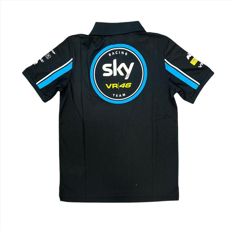 Team Sky Men's Polo MotoGP Black Short Sleeve Polo Shirt