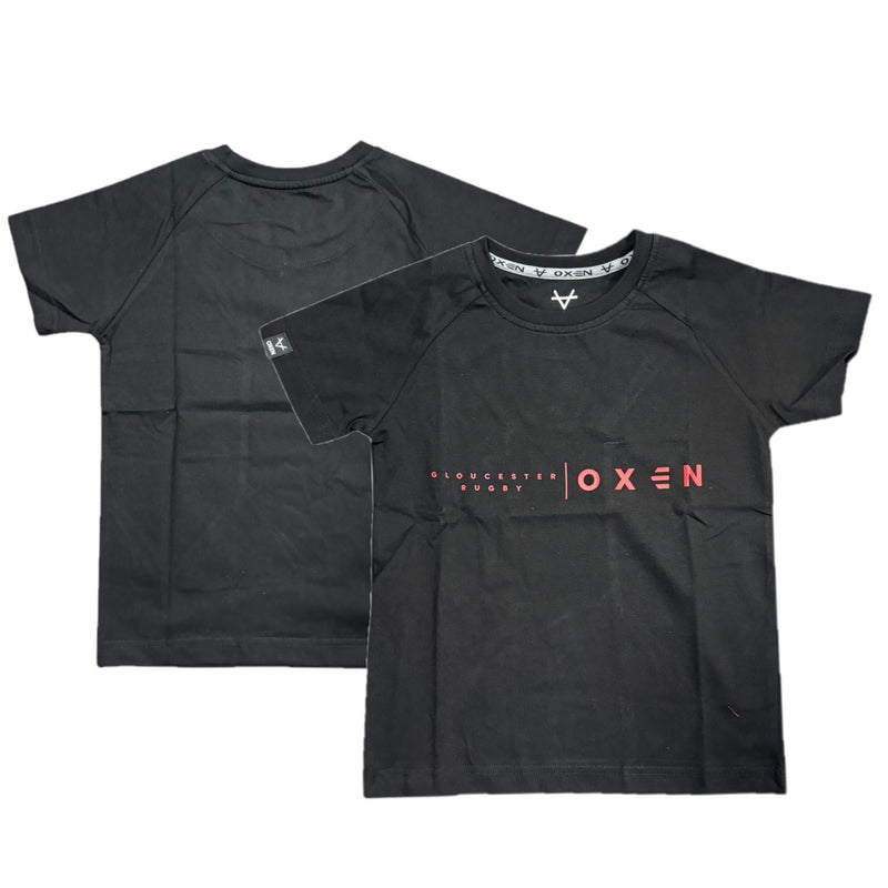 Gloucester Rugby Black Top Oxen Text Kid's Top