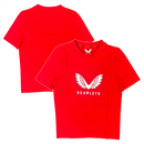 Scarlets Rugby Kid's T-Shirt Castore Red Lock Up Logo Top
