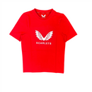 Scarlets Rugby Kid's T-Shirt Castore Red Lock Up Logo Top