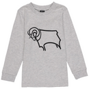 Derby County Kid's Pyjamas Football Graphic Grey Top