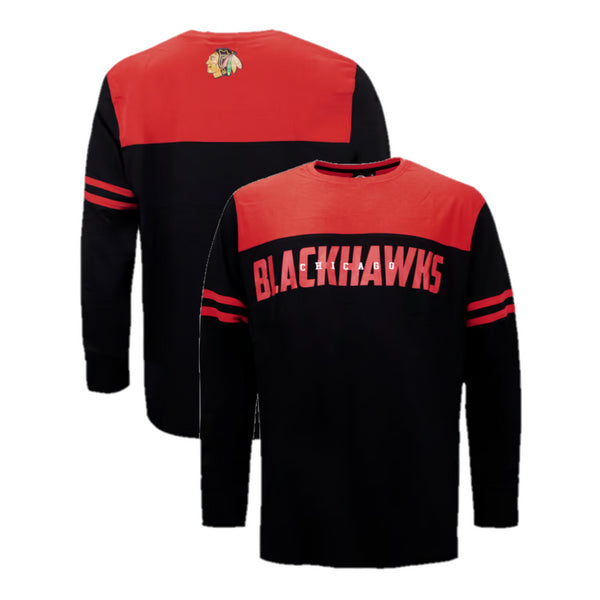 Chicago Blackhawks Men's T-Shirt NHL Cut & Sew LS Top