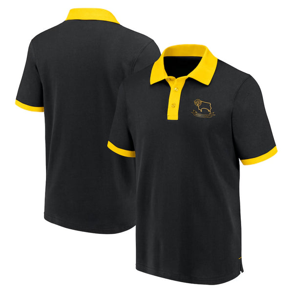 Derby County Men's Polo Top Football Small Crest Polo