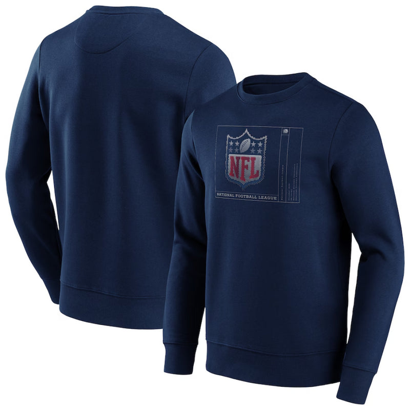 NFL Shield Men's Sweatshirt Angle Façade Graphic Crew Top