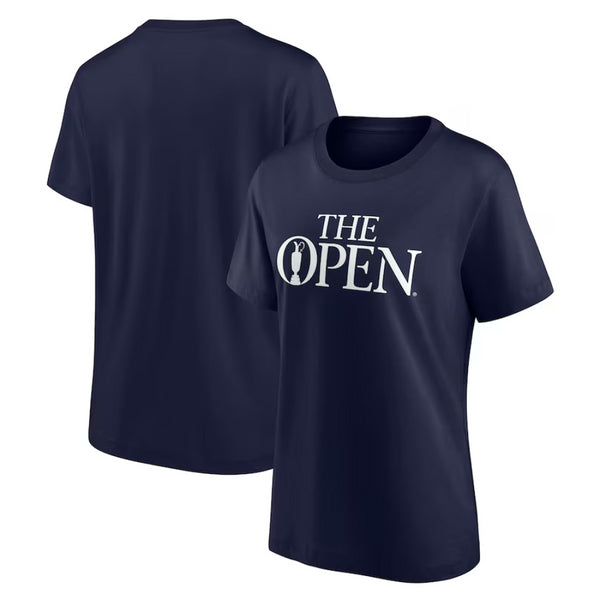 The Open Women's T-Shirt Golf Navy Wordmark Graphic Top