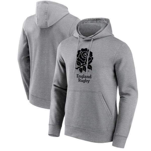 England Rugby Men's Hoodie Grey Tonal Logo Graphic Hoodie