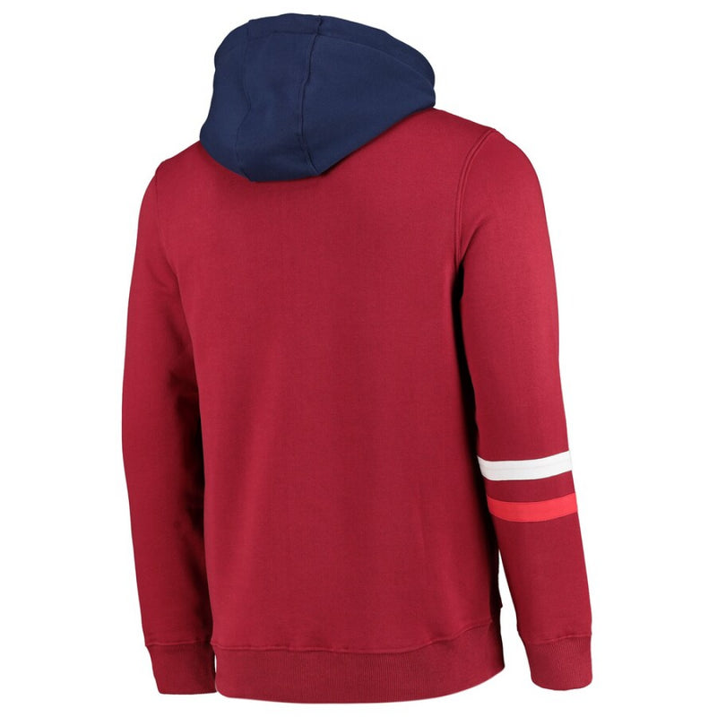 England Rugby Men's Hoodie Claret Cut & Sew Contrast Hoodie