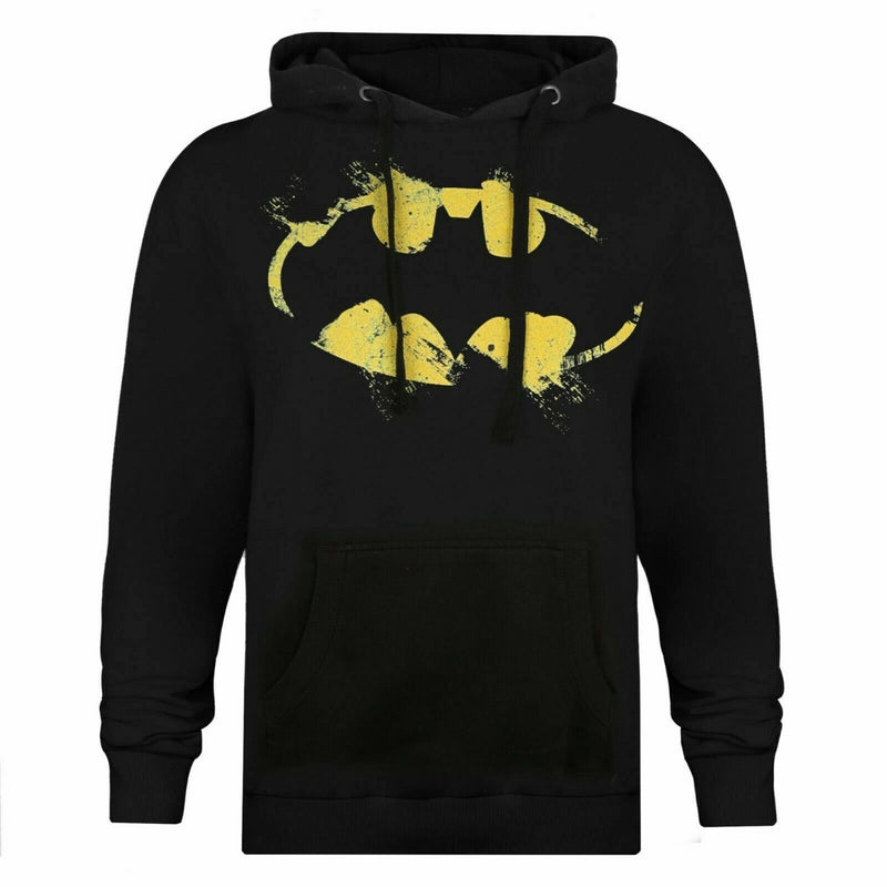The Batman Men's Hoodie DC Comics Paint Roller Logo Black Top