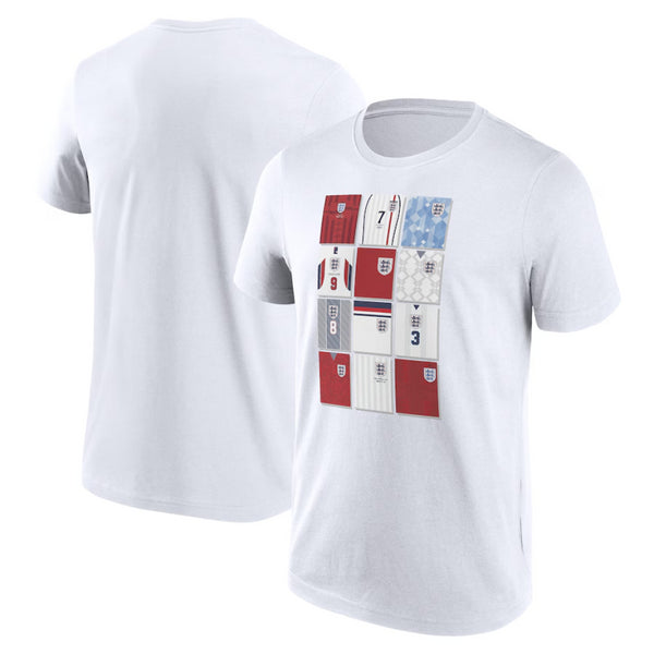 England Football Men's T-Shirt History of Kits Top