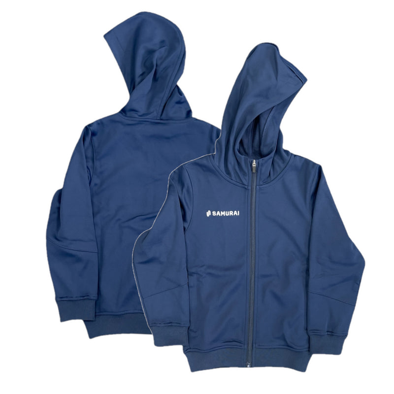 Samurai Kid's Rugby Full Zip Blue Zip Up Hoodie