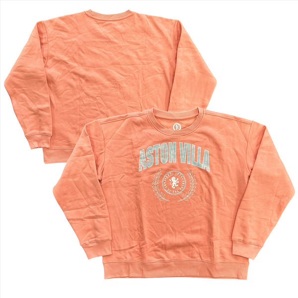 Aston Villa Football Sweatshirt Pink Schoolyard Graphic Sweatshirt
