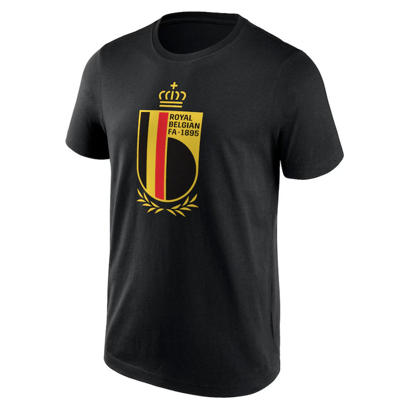 Belgium Men's Black T-Shirt Football Primary Logo Top