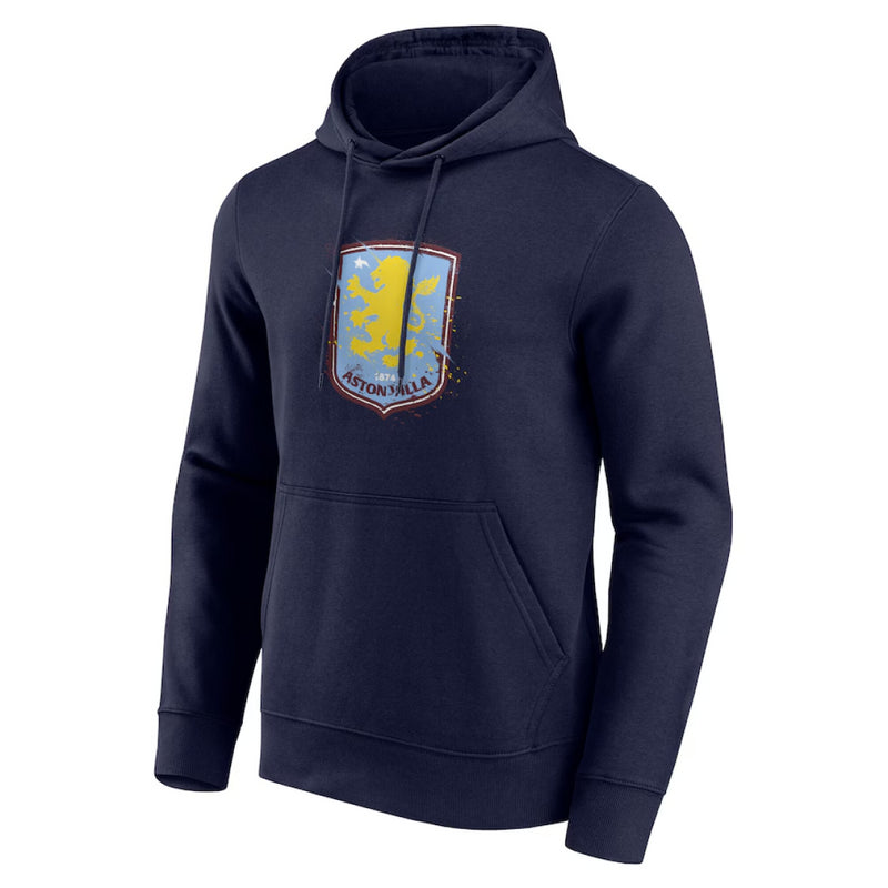 Aston Villa Men's Graphic Hoodie Football Splatter Logo Hoodie