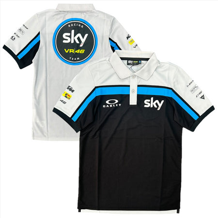 Team Sky Men's Polo MotoGP Racing VR46 Black Polo Shirt