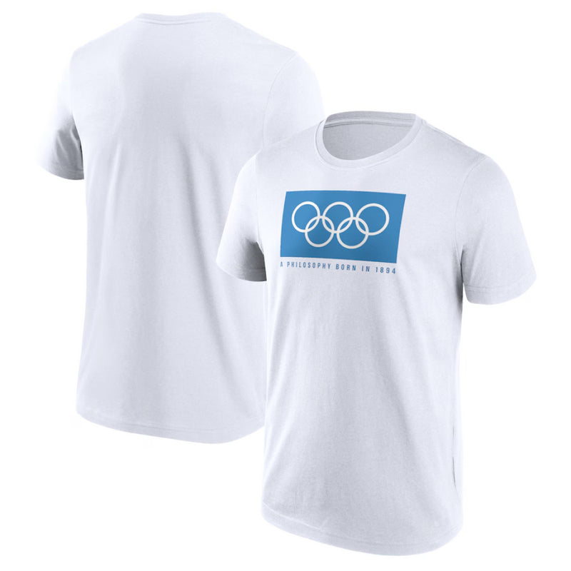 Paris Olympics Men's T-Shirt Philosophy Graphic White Top