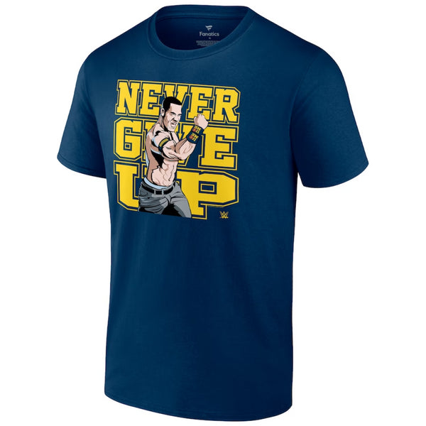 WWE Men's Graphic T-Shirt John Cena Never Give Up Navy Top