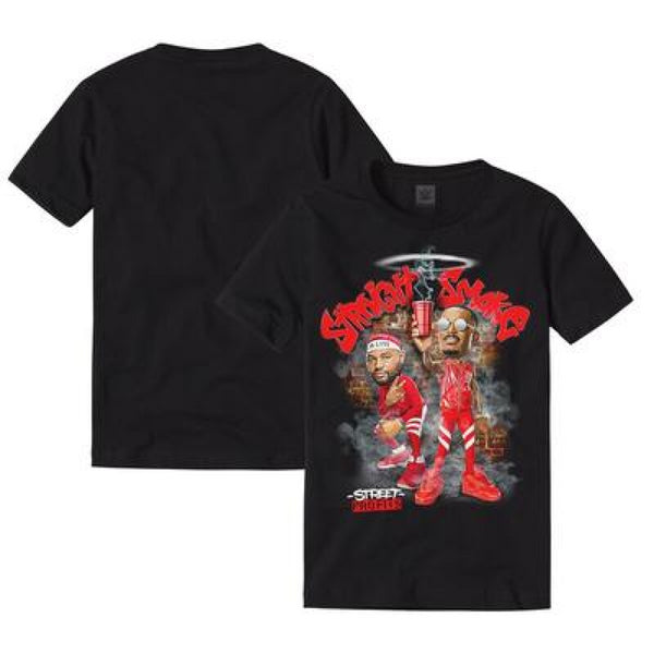 WWE Men's Graphic T-Shirt Street Profits Straight Smoke Top