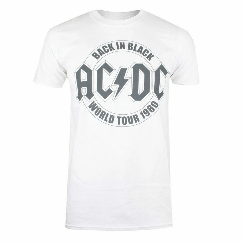 AC/DC Tour Emblem T-Shirt Men's White Logo Top