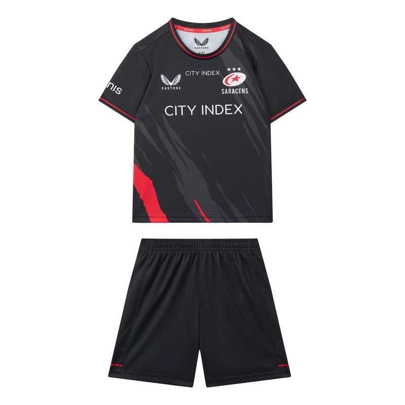 Saracens Rugby Mini Kit Kid's Castore Black Home Kit