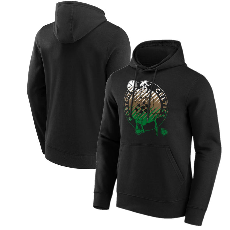 Boston Celtics Men's Hoodie NBA Black Fade Graphic Hoodie