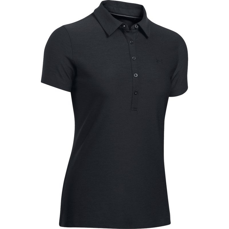 Under Armour Women's Polo Black Stinger Short Sleeve Polo Shirt