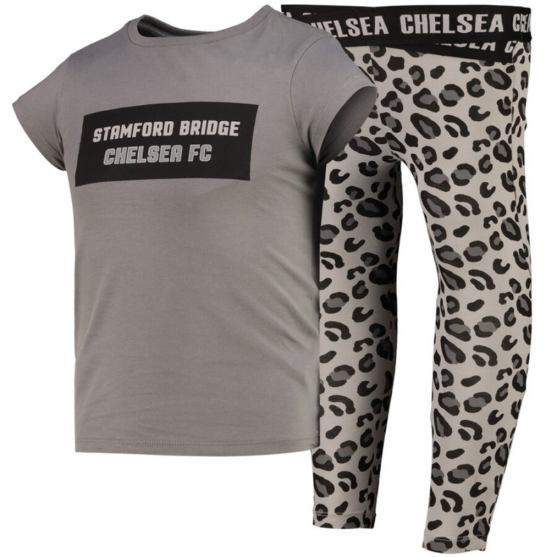Chelsea Football Pyjama Set Legging Girl's Grey