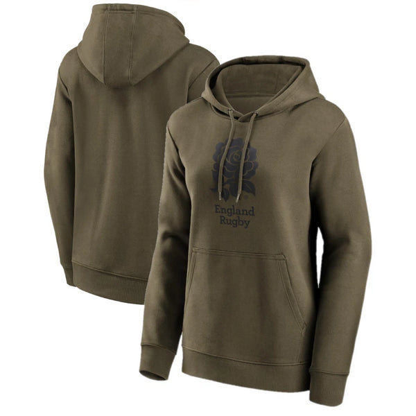 England Rugby Graphic Hoodie Women's Khaki Mono Logo
