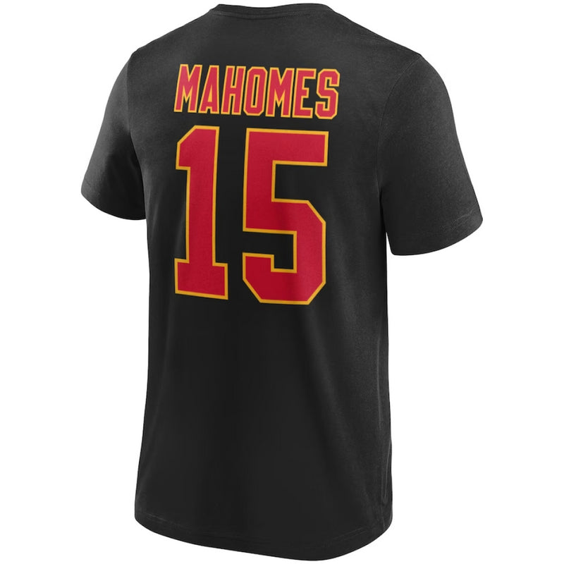 Kansas City Chiefs T-Shirt Men's NFL Mahomes 15 Black Top