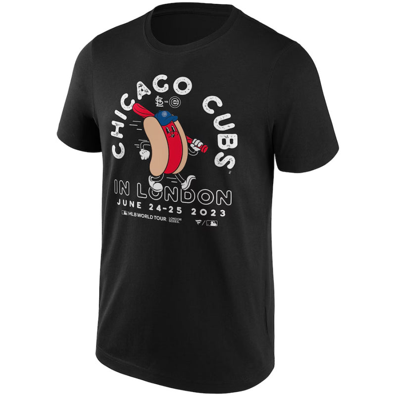 Chicago Cubs Men's T-Shirt MLB Black Iconic City Dog Graphic Top
