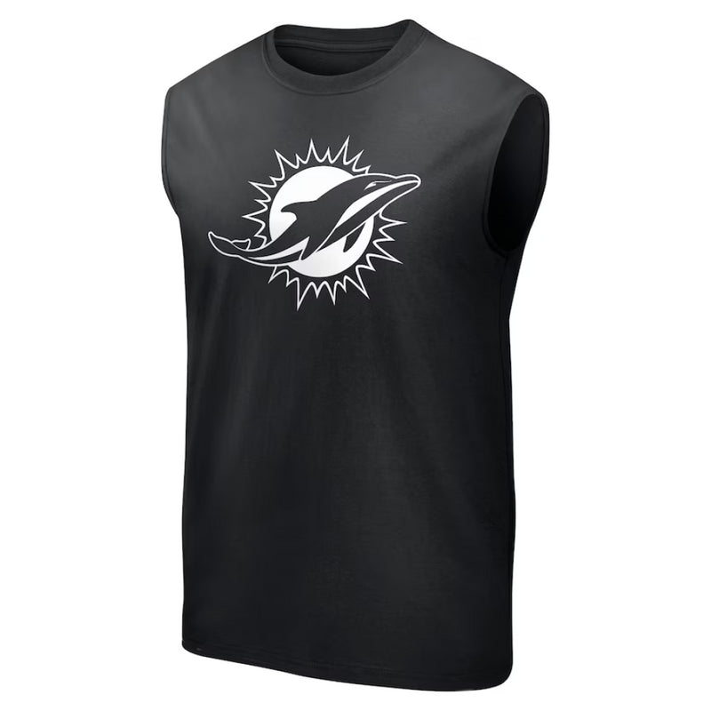 Miami Dolphins NFL Vest Men's Mono Logo Black Tank Top