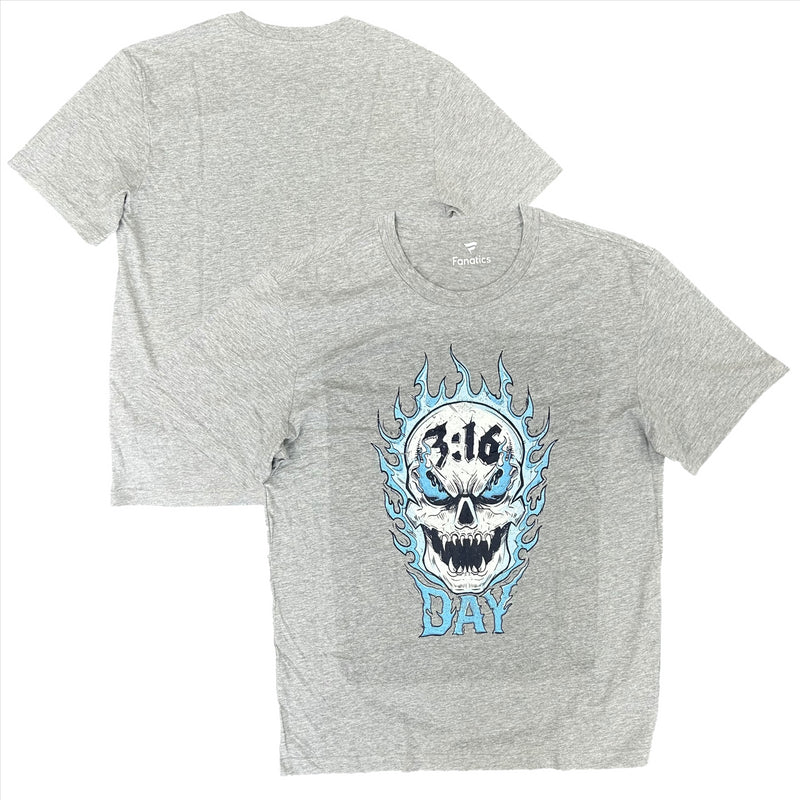 Steve Austin WWE T-Shirt Men's Stone Cold 3:16 Day Grey Top