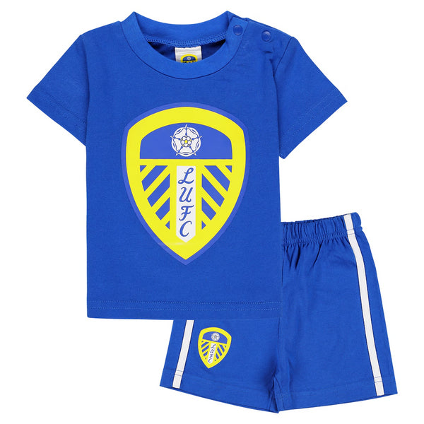 Leeds United Baby Set Football Blue Short And T-Shirt Set