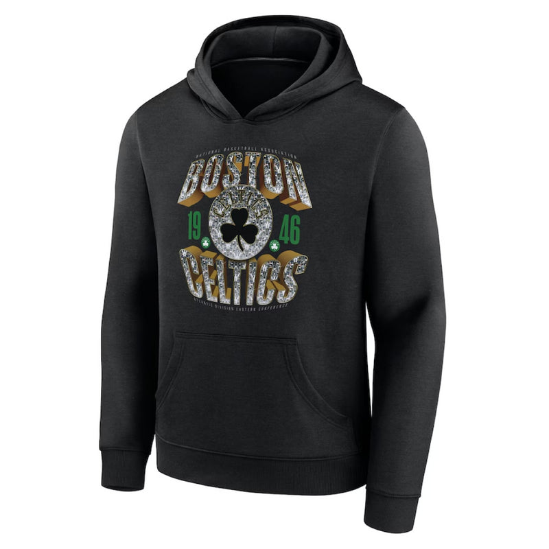 Boston Celtics Kid's Hoodie NBA Quick Strides Black Top