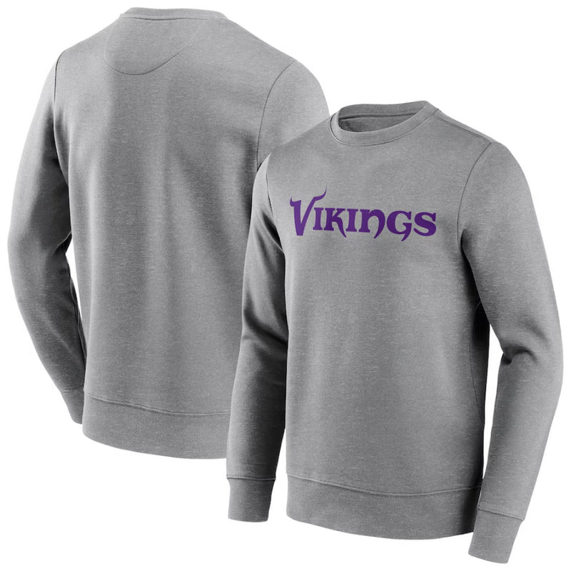 Minnesota Vikings Men's Sweatshirt NFL Grey Wordmark Sweatshirt