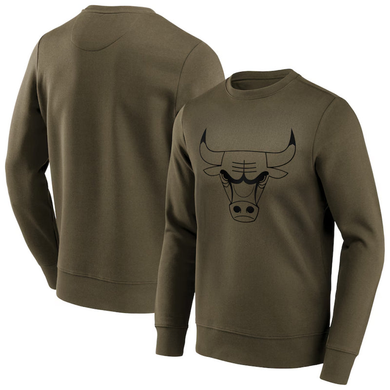 Chicago Bulls Men's Sweatshirt NBA Mono Logo Graphic Top